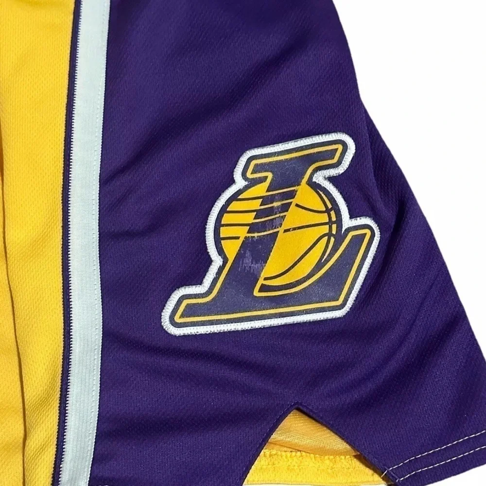Los Angeles Lakers NBA Adidas Swingman Shorts Purple Gold Men's Size Small